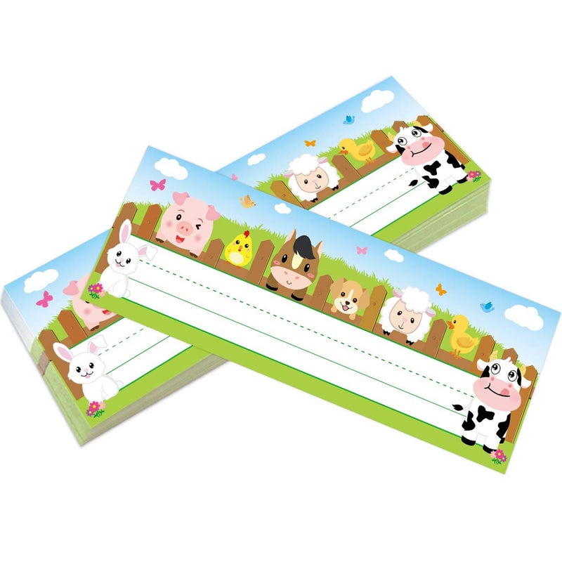Fancy Land Farm Animal Name Plate Primary Students Back to School Desk Nameplates 36 Pack Classroom Decoration - Image 1